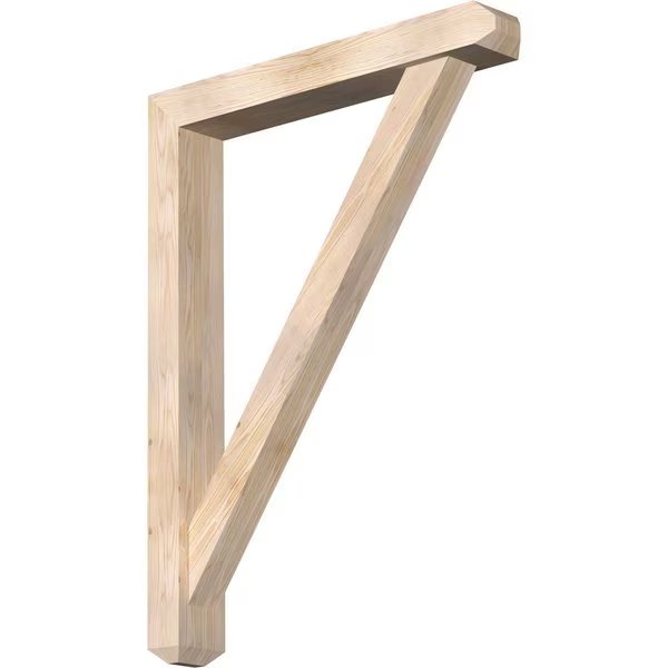 Traditional Craftsman Smooth Bracket w/ Offset Brace, Douglas Fir, 5 1/2